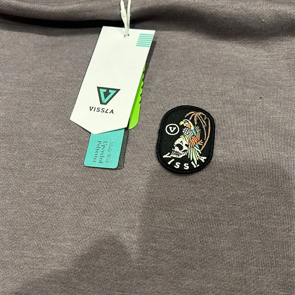 VISSLA Men's Charcoal/Purple Crewneck Sweater